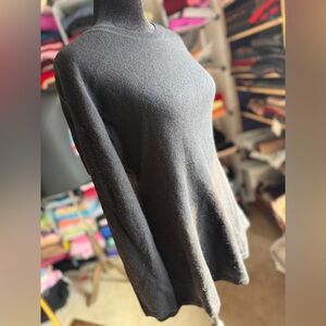 Women's Black Cashmere Tunic-Length Sweater, Isaac Mizrahi